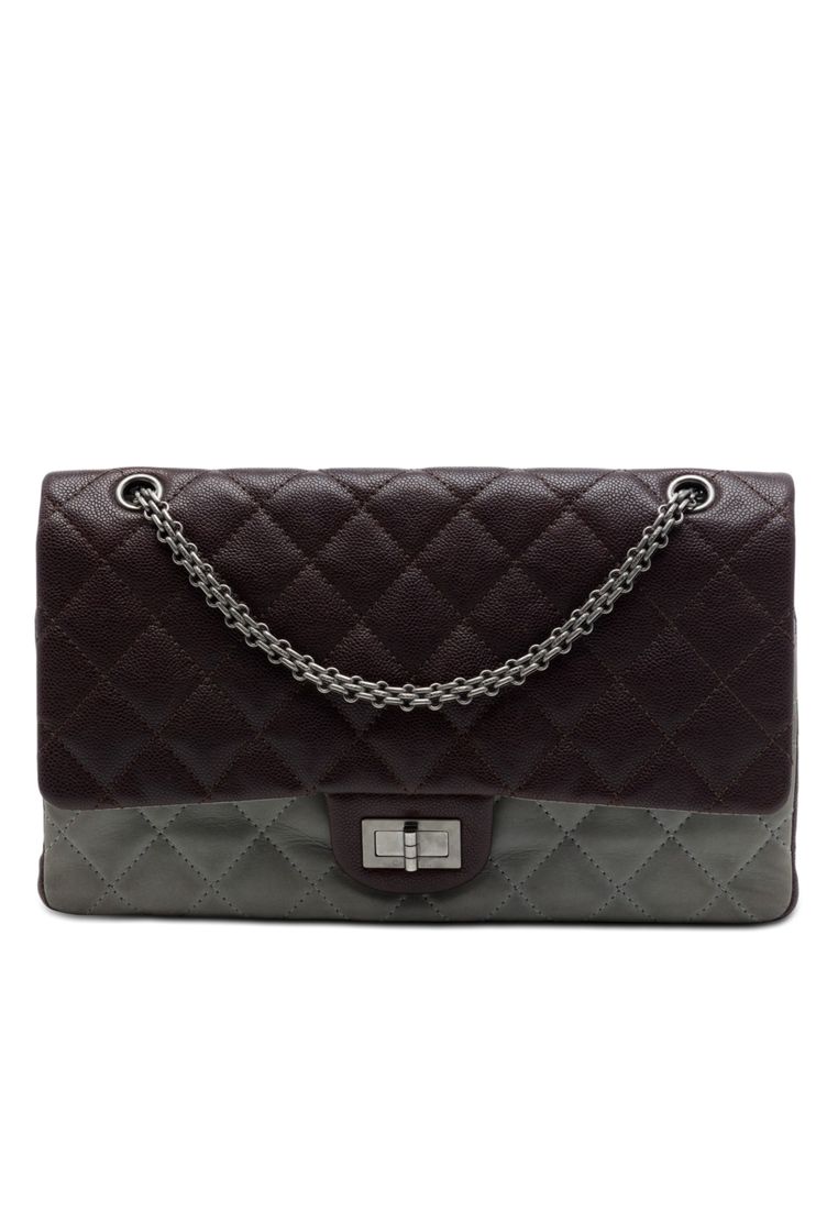 Pre-Loved Chanel Bicolor Caviar And Iridescent Calfskin Reissue 2.55 Double Flap 226