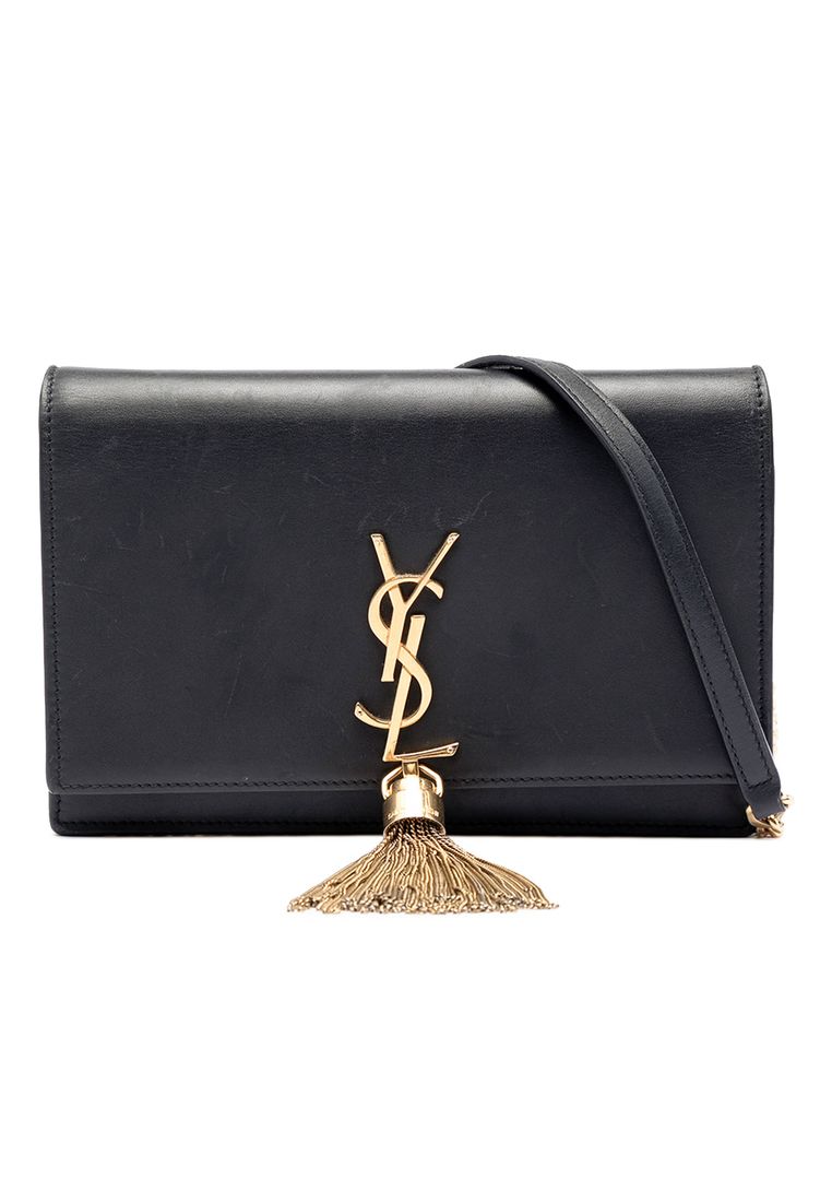 Pre-Loved Saint Laurent Smooth Calfskin Monogram Kate Tassel Chain Wallet