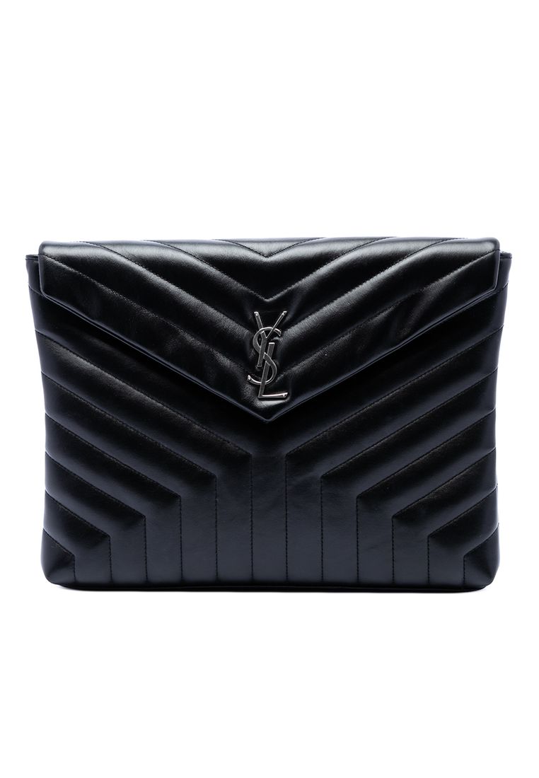 Pre-Loved Saint Laurent Matelasse Calfskin Monogram Loulou Document Clutch