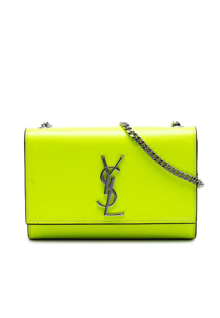 Pre-Loved Saint Laurent Small Patent Grain De Poudre Monogram Kate Crossbody