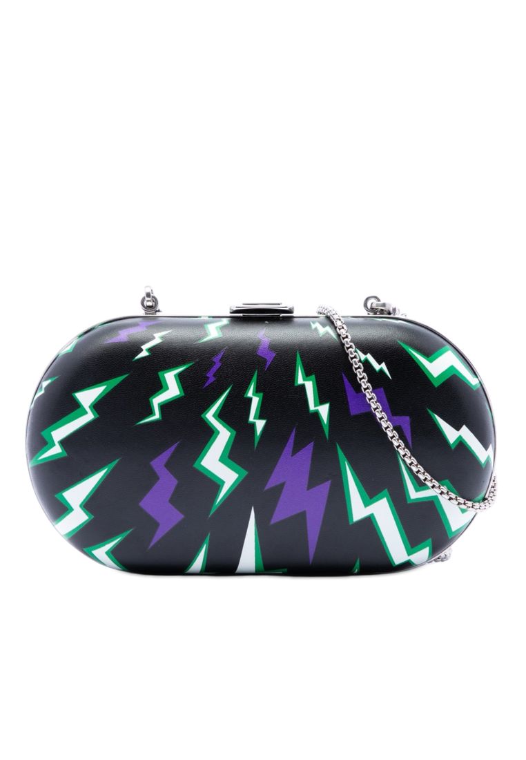 Pre-Loved Prada Universal Studios Leather Thunder Frankenstein Clutch With Chain