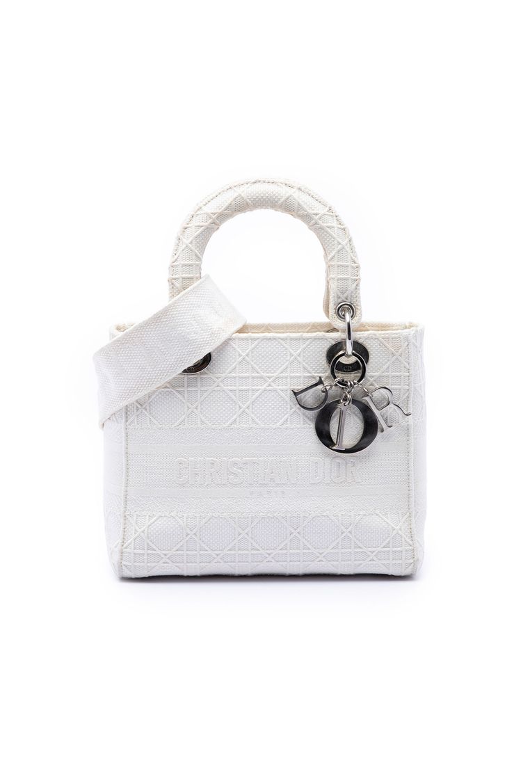 Pre-Loved Dior Medium Canvas Cannage Lady D Lite