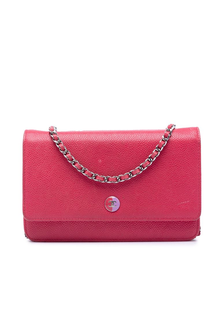 Pre-Loved Chanel Caviar Bicolor Cc Wallet On Chain