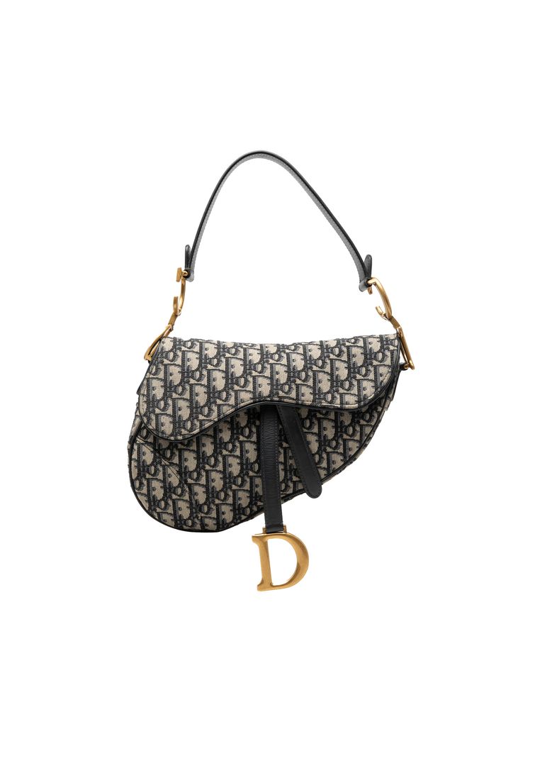Pre-Loved Dior Oblique Canvas Saddle Bag
