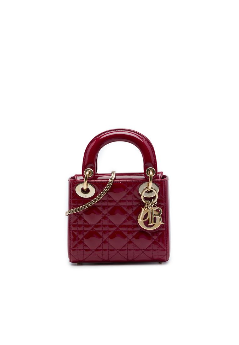 Pre-Loved Dior Mini Patent Cannage Lady Dior