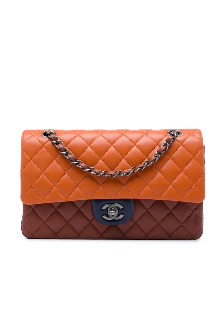 Pre-Loved Chanel Medium Classic Tricolor Lambskin Double Flap