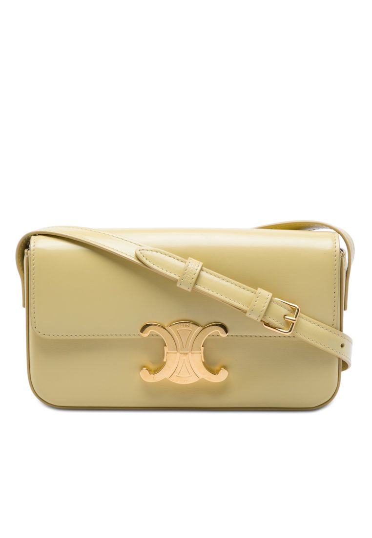 Pre-Loved Celine Shiny Calfskin Triomphe Claude Shoulder Bag