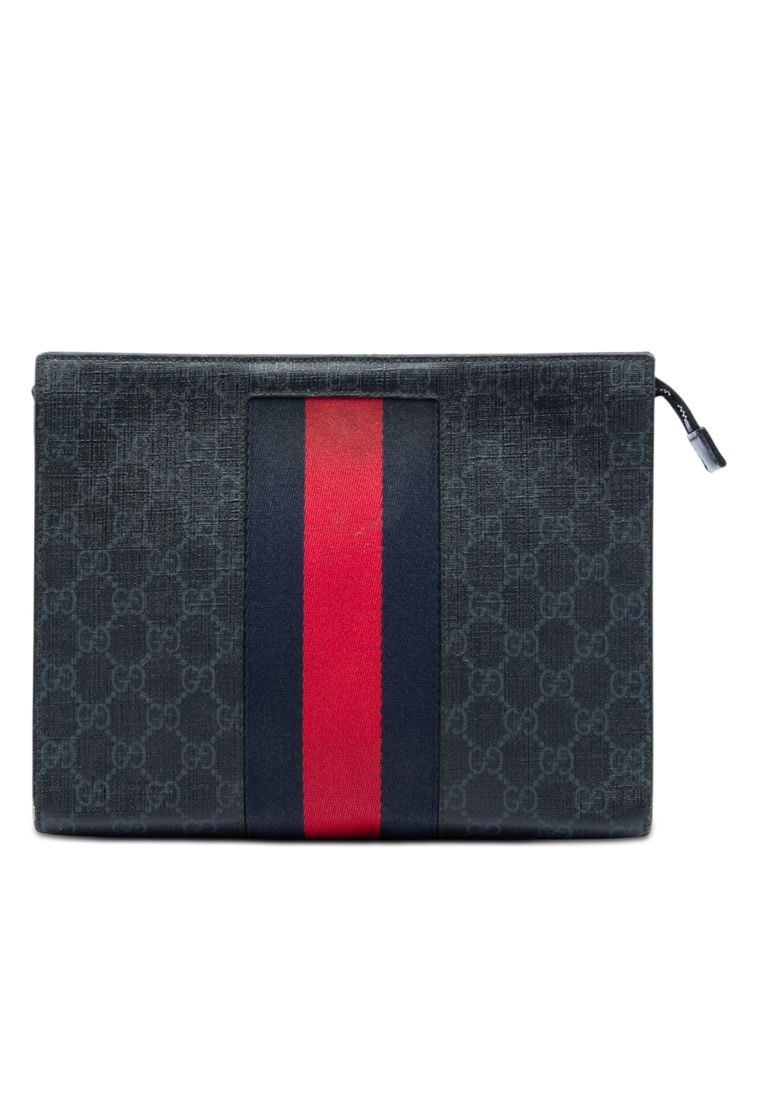 Pre-Loved Gucci Gg Supreme Web Clutch