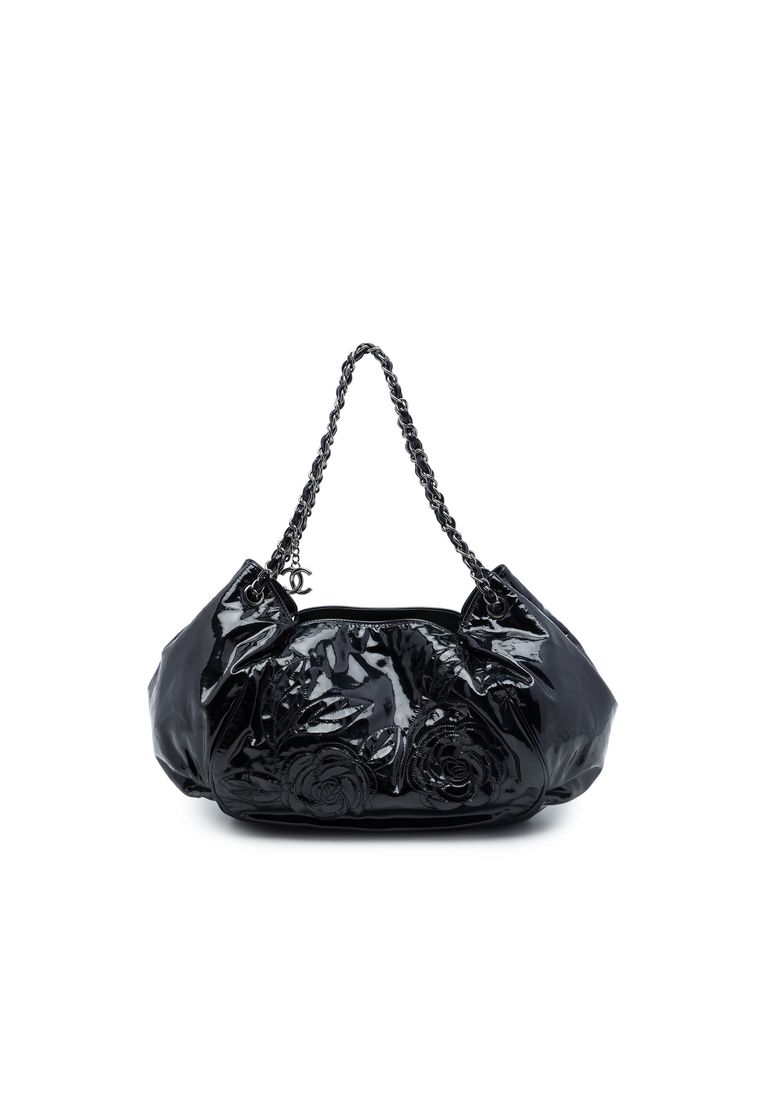 Pre-Loved Chanel Patent Accordion Camellia Tote