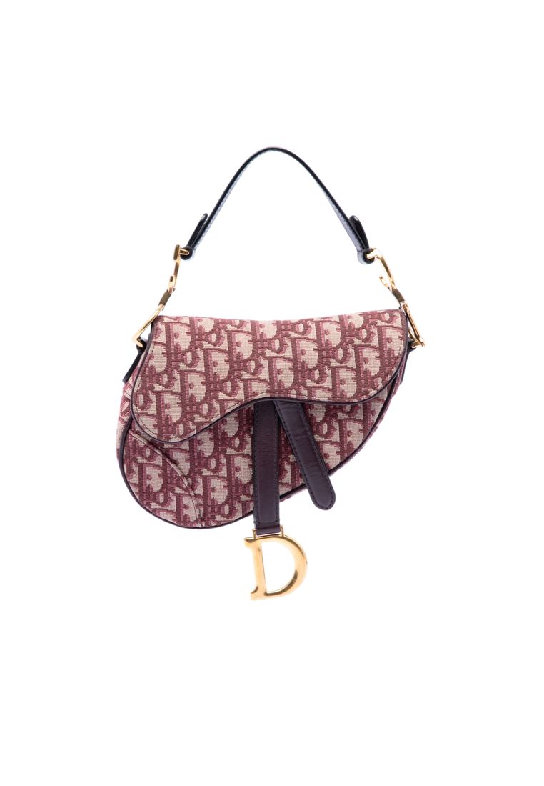 Pre-Loved Dior Mini Oblique Canvas Saddle Bag