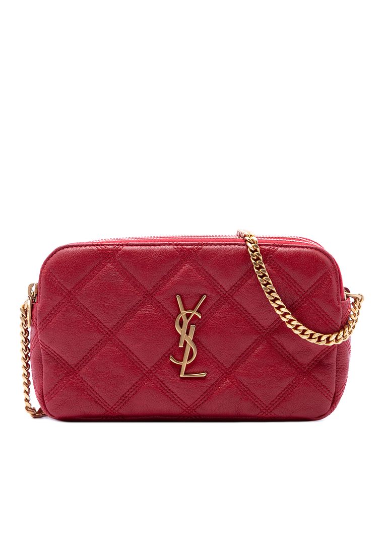 Pre-Loved Saint Laurent Mini Quilted Lambskin Becky Double Zip Crossbody