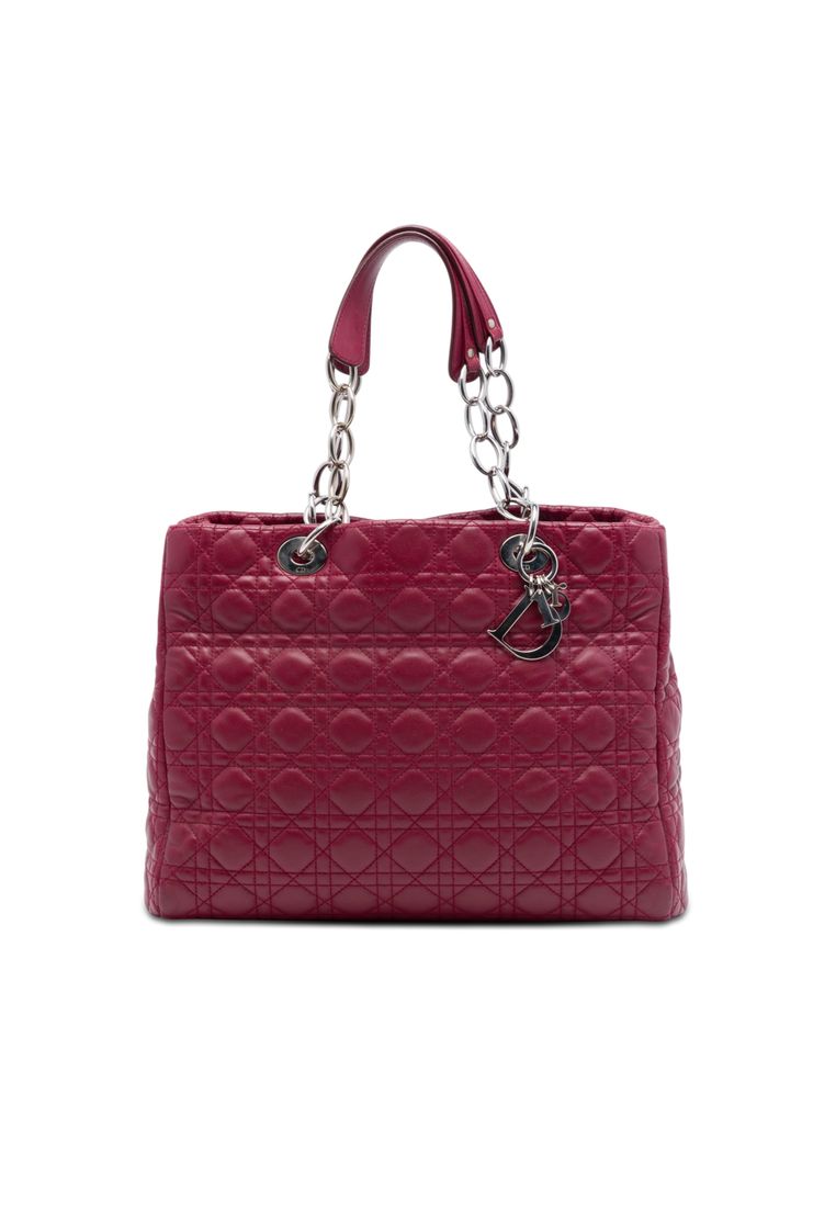 Pre-Loved Dior Large Lambskin Cannage Lady Dior Soft Shopping Tote