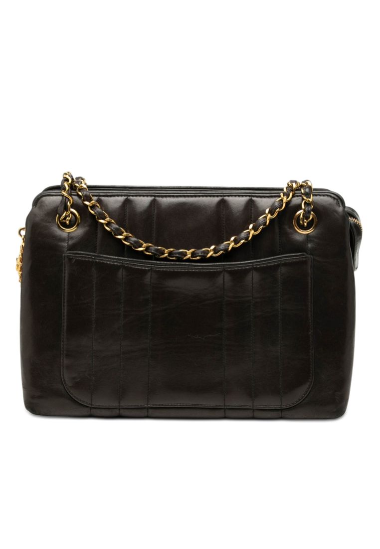 Pre-Loved Chanel Cc Vertical Quilt Lambskin Medallion Shoulder Bag