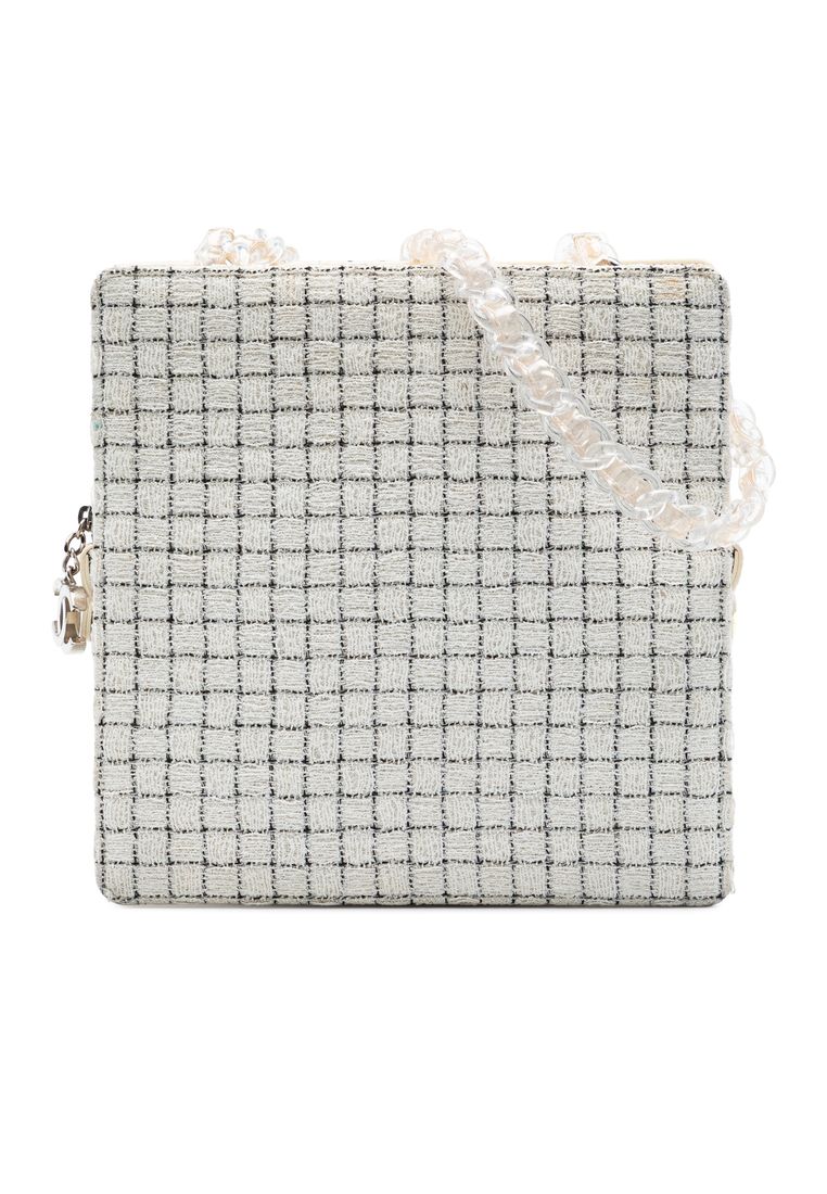 Pre-Loved Chanel Tweed And Resin Zipped Shopping Bag