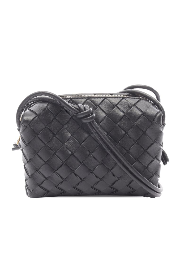 Pre-Loved Bottega Veneta Mini Lambskin Intrecciato Loop Camera Bag