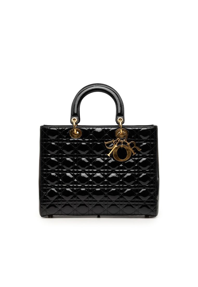 Pre-Loved Dior Large Patent Cannage Lady Dior