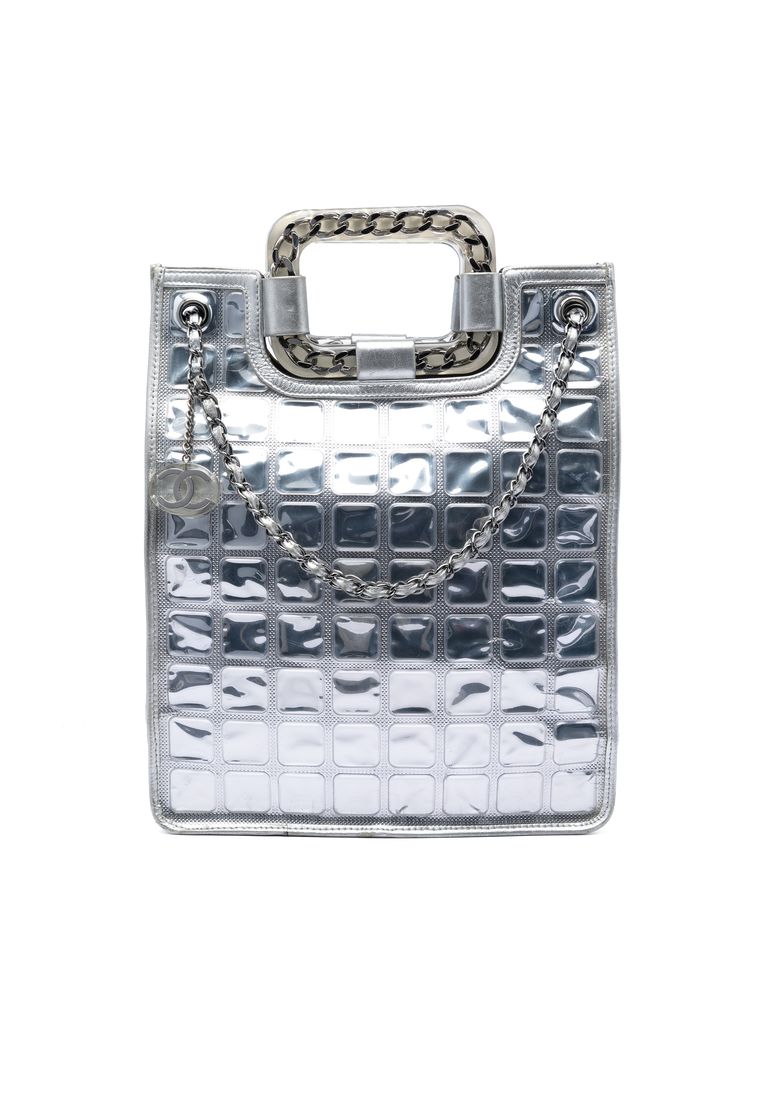 Pre-Loved Chanel Cc Vinyl Ice Cube Shopper Tote