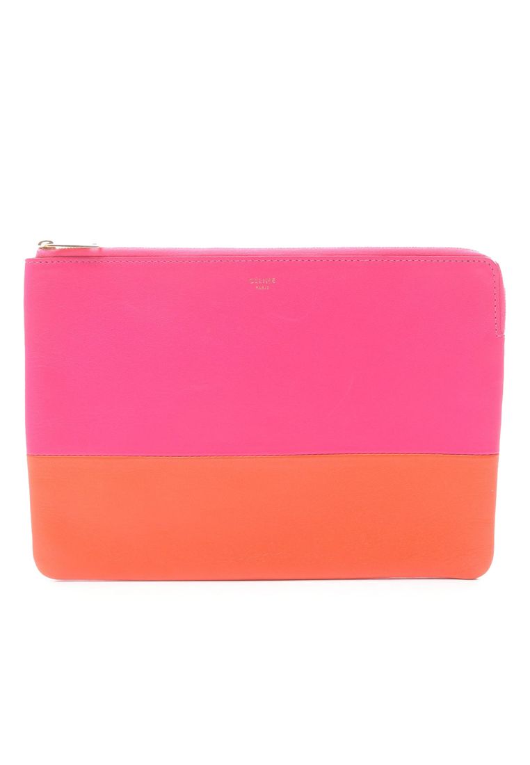 Pre-Loved Celine Bicolor Lambskin Solo Clutch