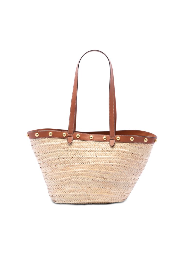 Pre-Loved Celine Large Raffia Classic Studded Panier Tote