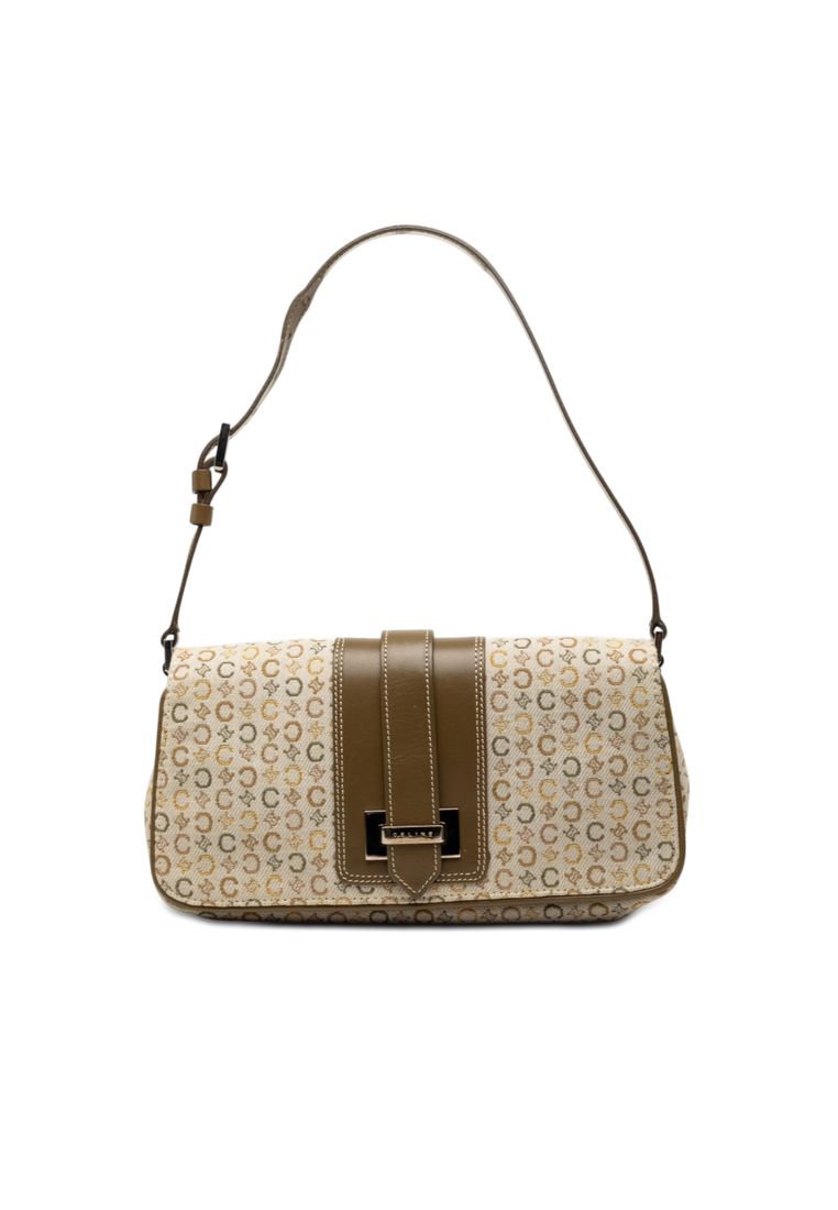 Pre-Loved Celine C Macadam Canvas Flap Shoulder Bag