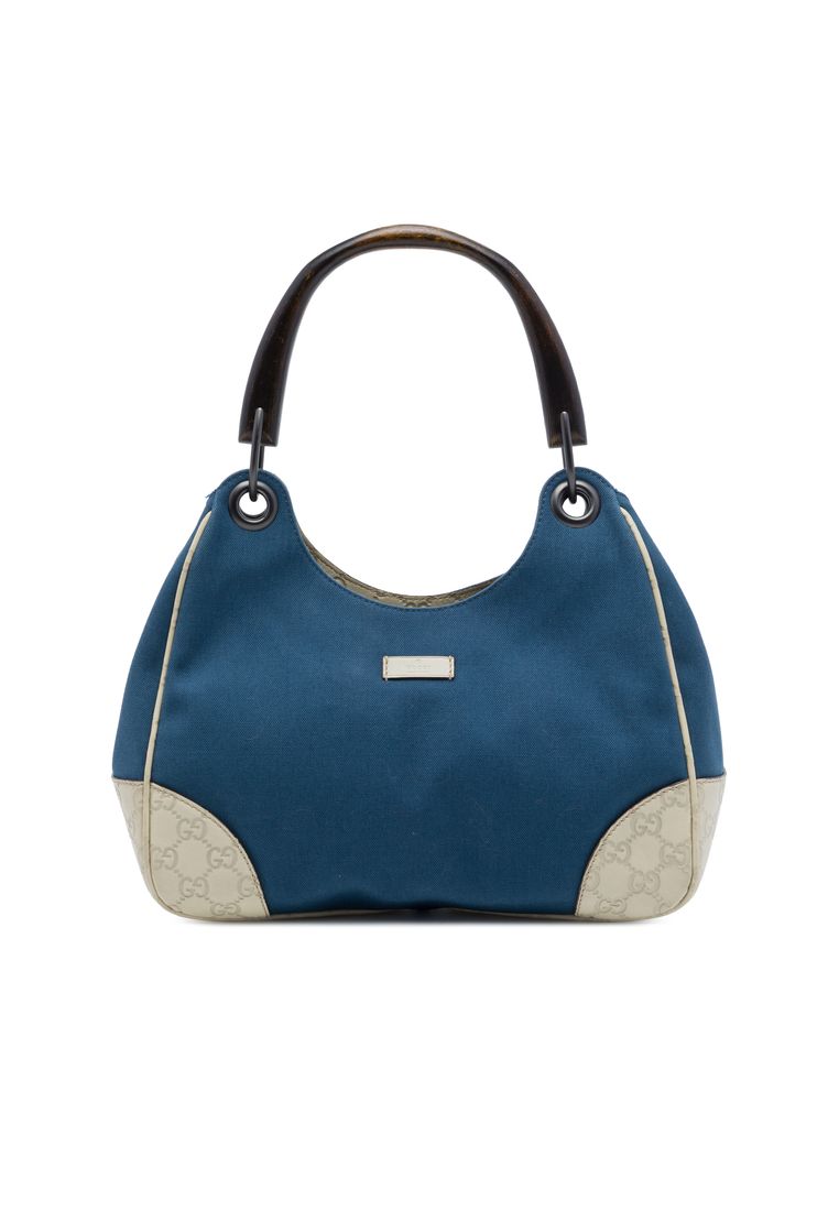 Pre-Loved Gucci Guccissima Trimmed Canvas Colbert Shoulder Bag