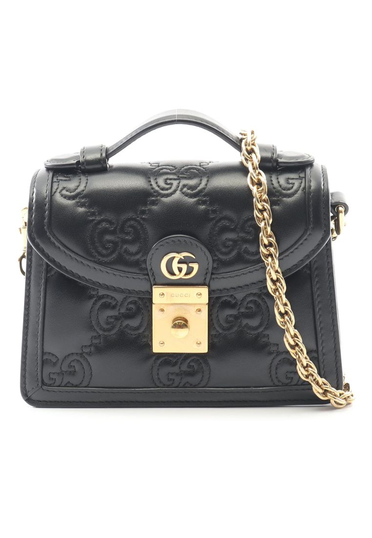 Pre-Loved Gucci Small Gg Matelasse Leather Top Handle Bag