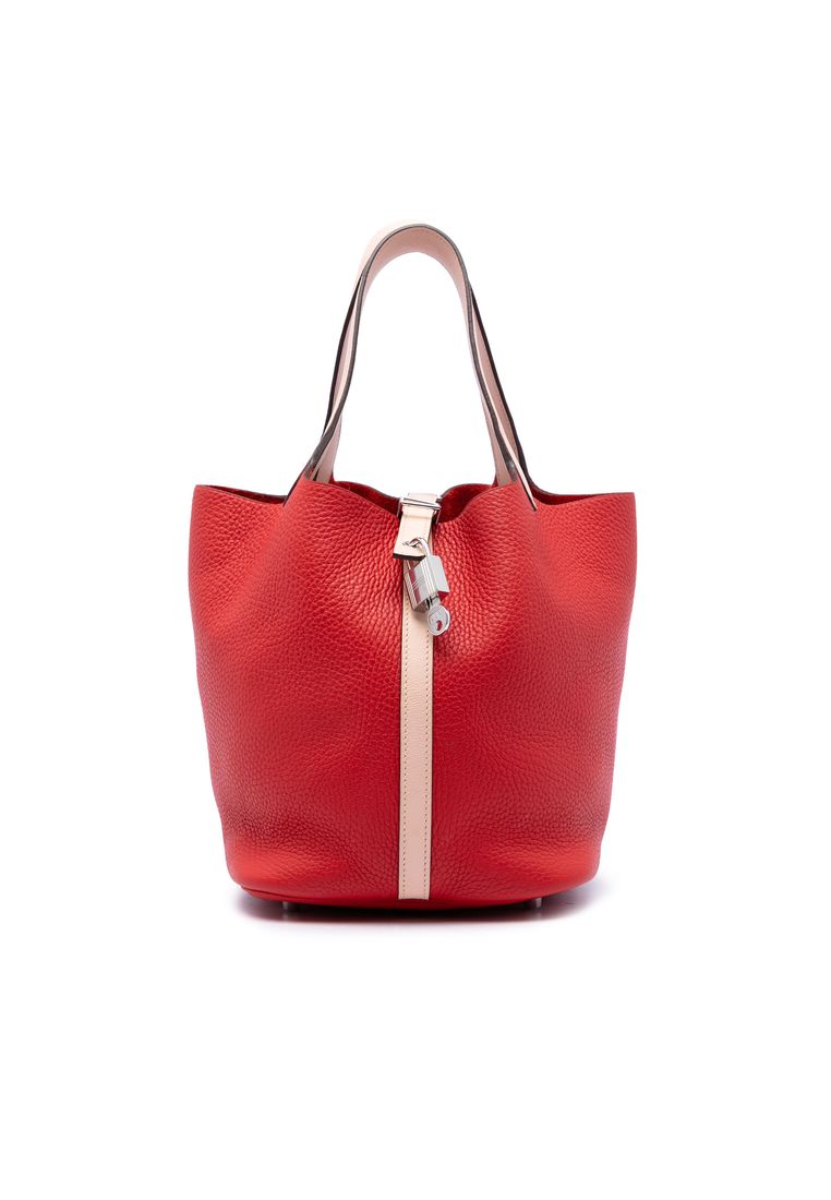 Pre-Loved Hermès Bicolor Clemence And Swift Picotin Lock 22