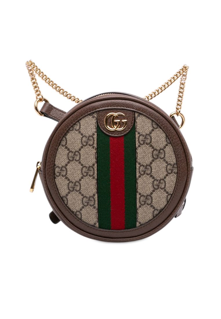 Pre-Loved Gucci Mini Gg Supreme Web Ophidia Round Backpack