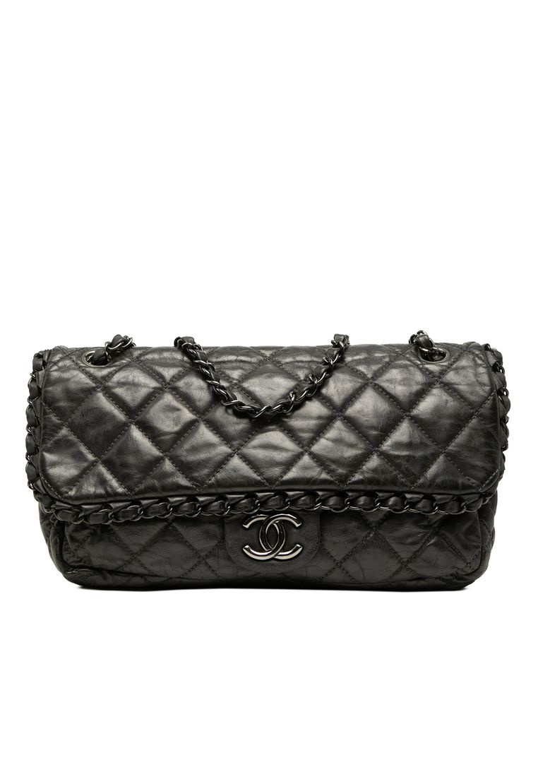 Pre-Loved Chanel Medium Quilted Metallic Aged Calfskin Chain Me Flap