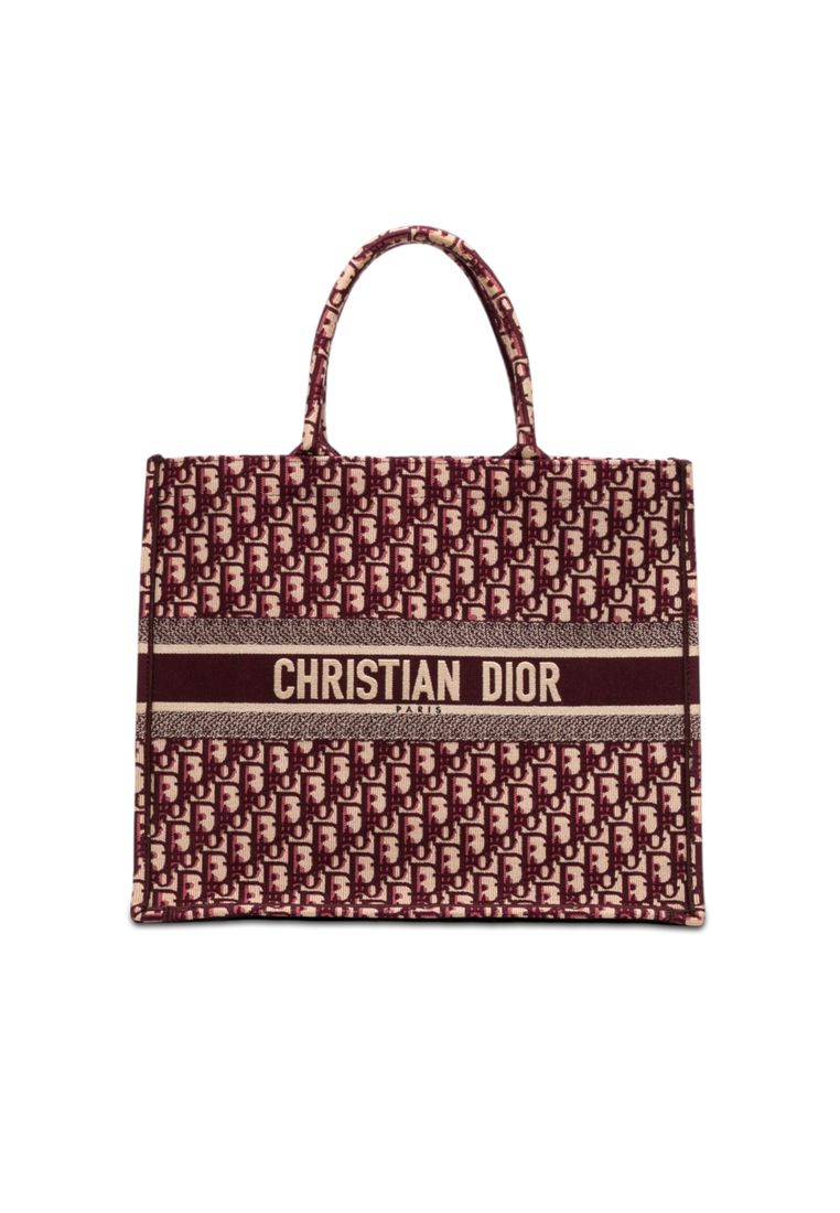 Pre-Loved Dior Large Oblique Embroidered Canvas Book Tote