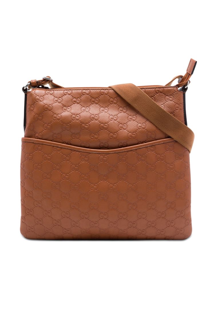 Pre-Loved Gucci Guccissima Flat Messenger Bag