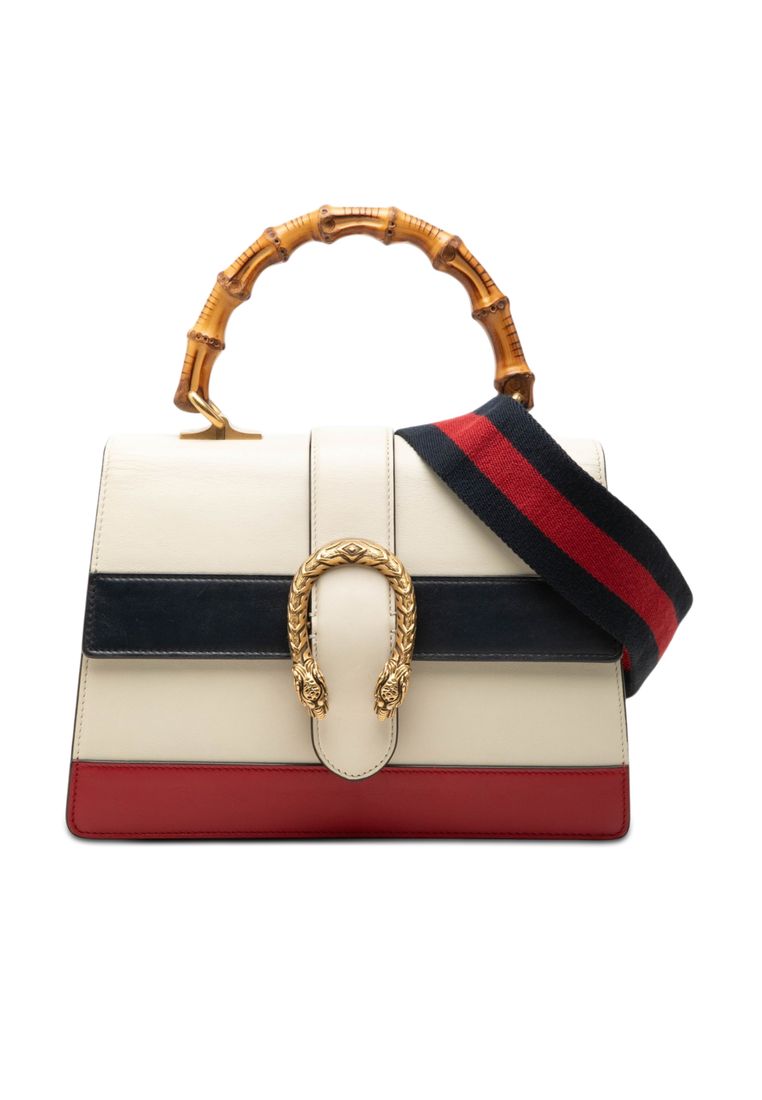 Pre-Loved Gucci Medium Leather Bamboo Dionysus Web Satchel
