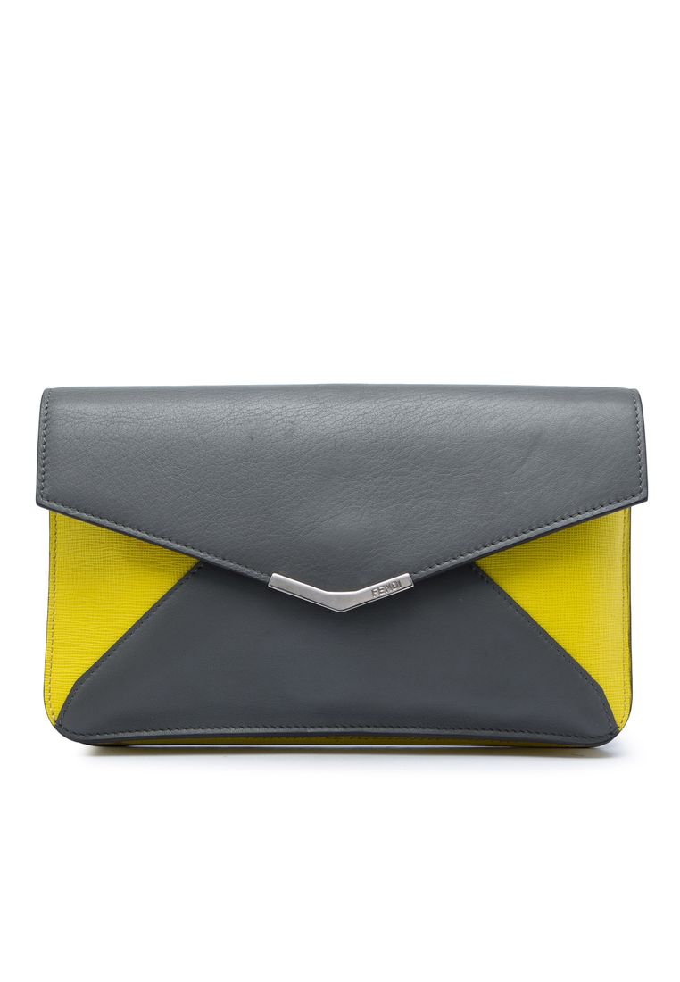 Pre-Loved Fendi Bicolor Leather 2jours Envelope Clutch