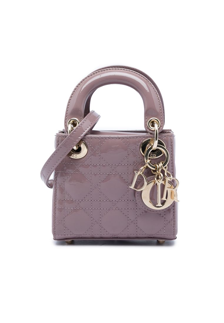 Pre-Loved Dior Micro Patent Cannage Lady Dior