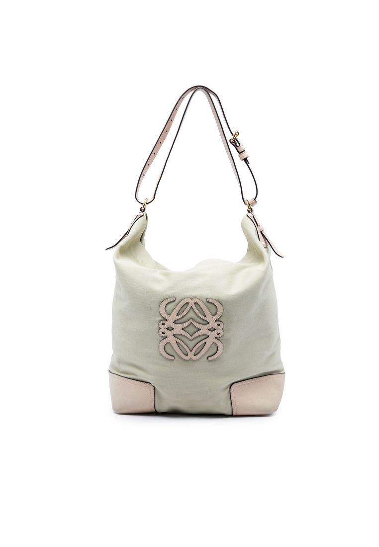 Pre-Loved Loewe Canvas Anagram Shoulder Bag