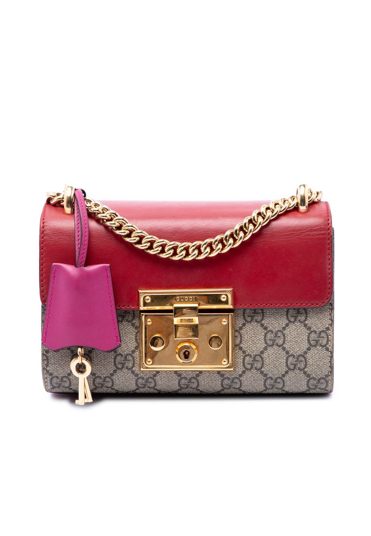 Pre-Loved Gucci Small Gg Supreme Padlock Crossbody