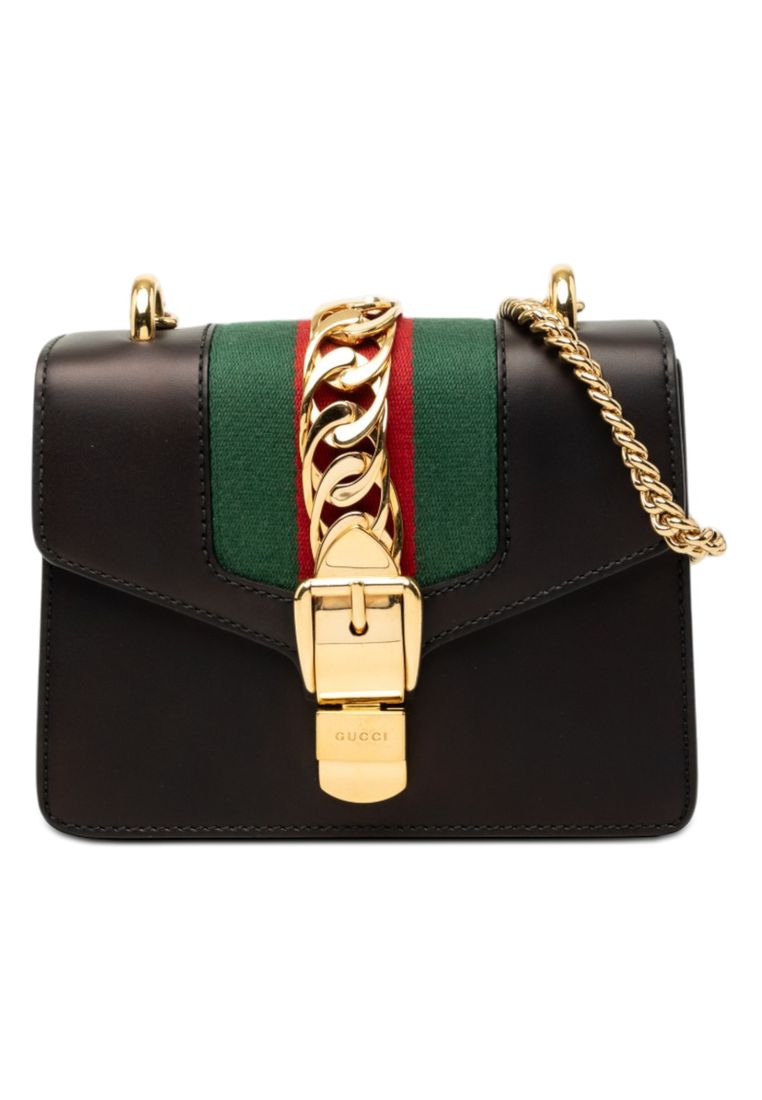 Pre-Loved Gucci Mini Calfskin Web Sylvie Chain Satchel