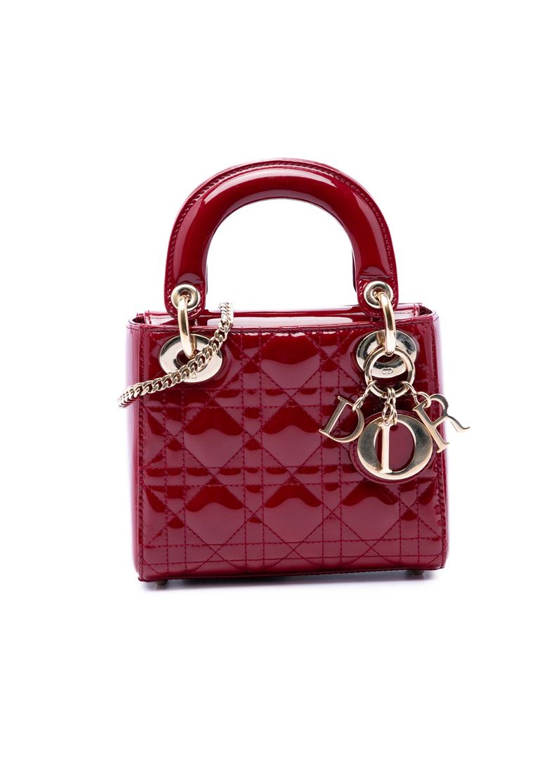 Pre-Loved Dior Mini Patent Cannage Lady Dior