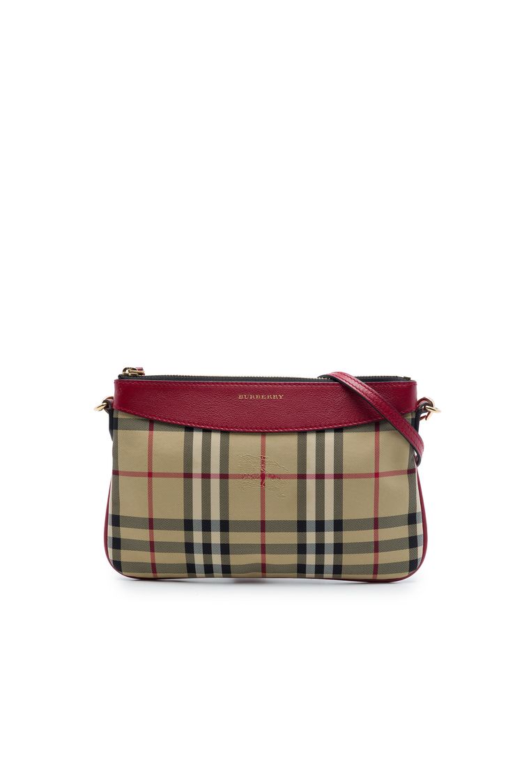Pre-Loved Burberry Haymarket Check Nylon Peyton Crossbody