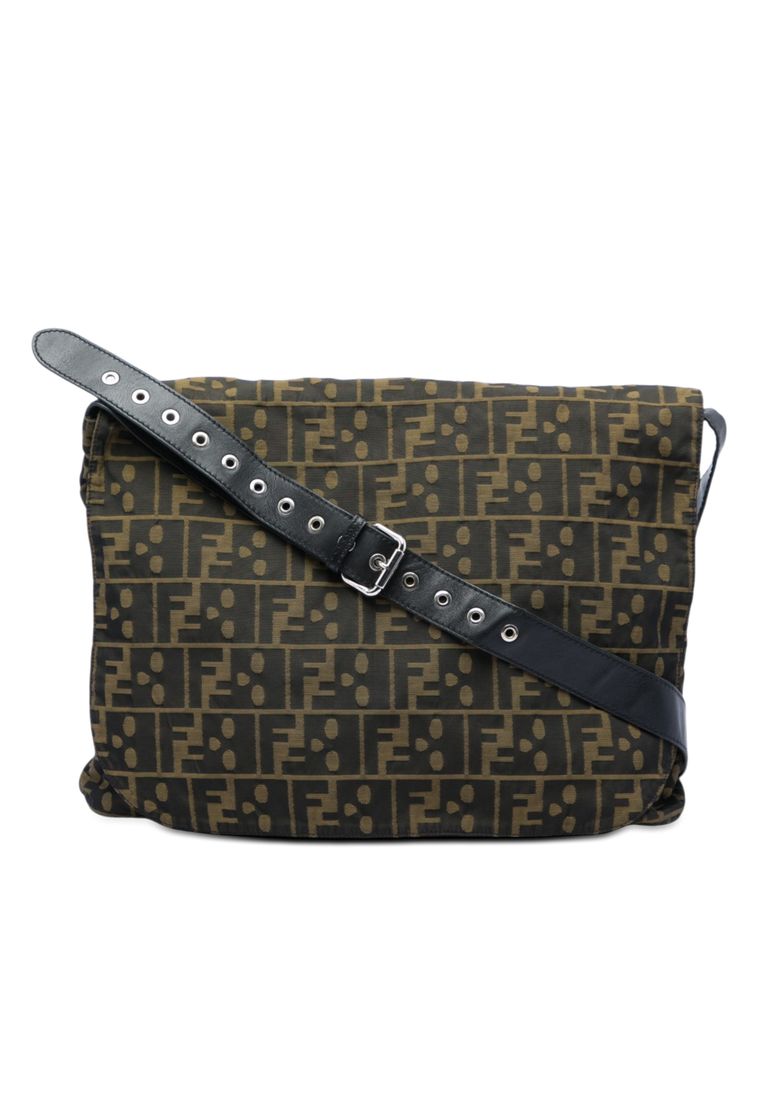 Pre-Loved Fendi Zucca Canvas Skull Messenger Bag