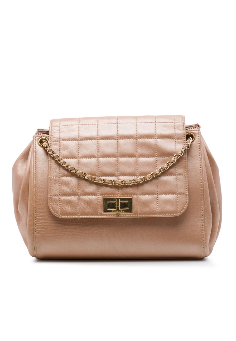 Pre-Loved Chanel Lambskin Chocolate Bar Accordion Mademoiselle Turnlock Flap