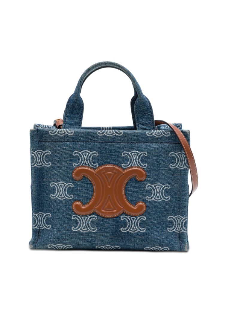 Pre-Loved Celine Small Denim Triomphe Cabas Thais Tote