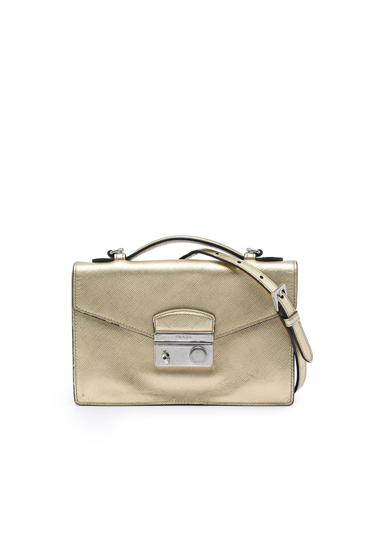 Pre-Loved Prada Saffiano Sound Lock Satchel