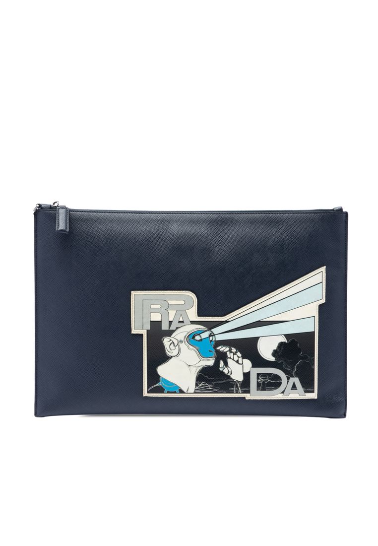 Pre-Loved Prada Saffiano Monkey Robot Clutch