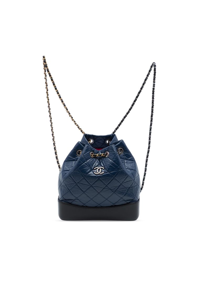 Pre-Loved Chanel Small Bicolor Quilted Aged Calfskin Gabrielle Backpack