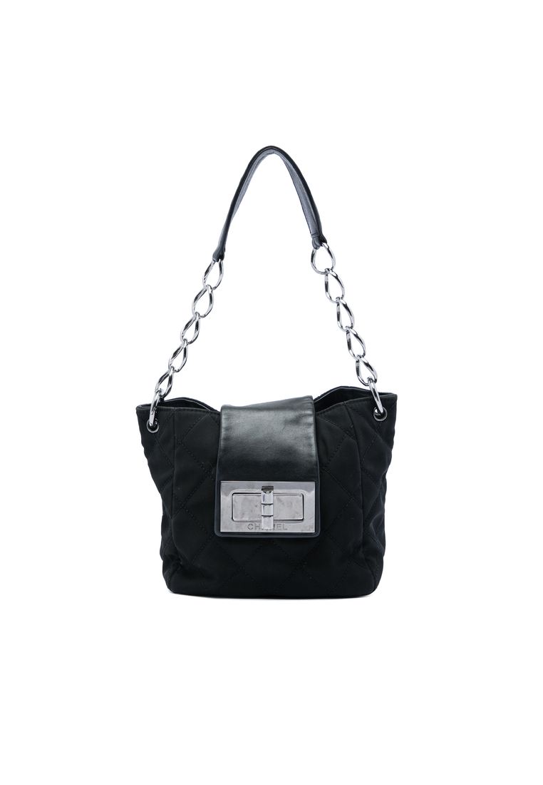 Pre-Loved Chanel Quilted Nylon Giant Mademoiselle Turnlock Shoulder Bag