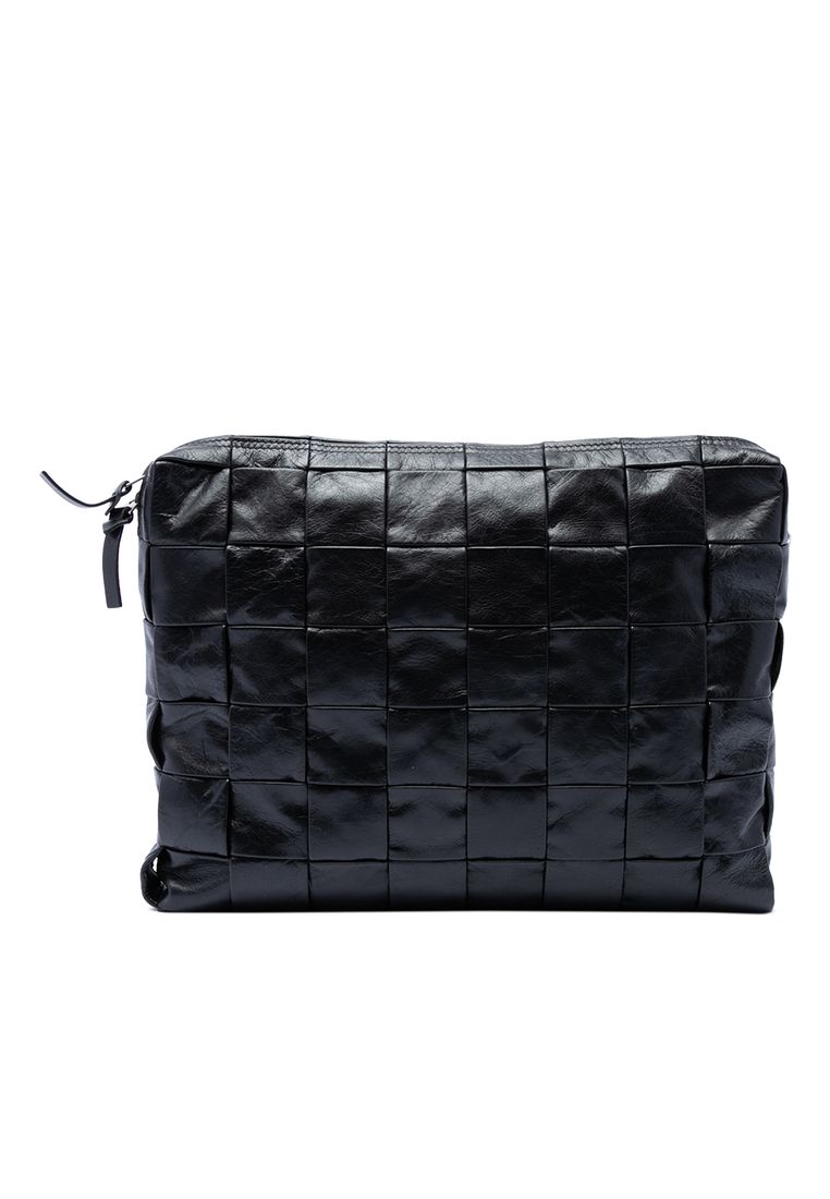 Pre-Loved Bottega Veneta Paper Calfskin Maxi Intrecciato Cassette Clutch