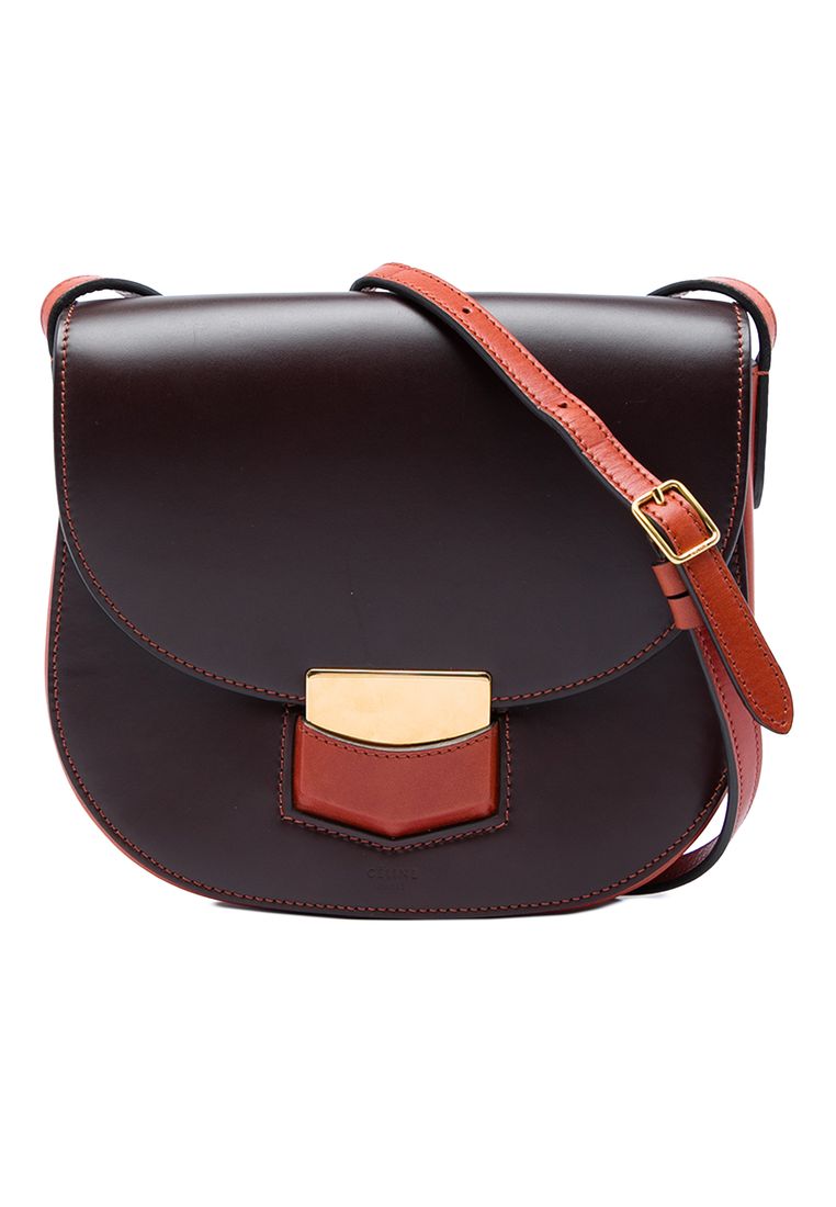 Pre-Loved Celine Small Bicolor Glazed Calfskin Trotteur Crossbody