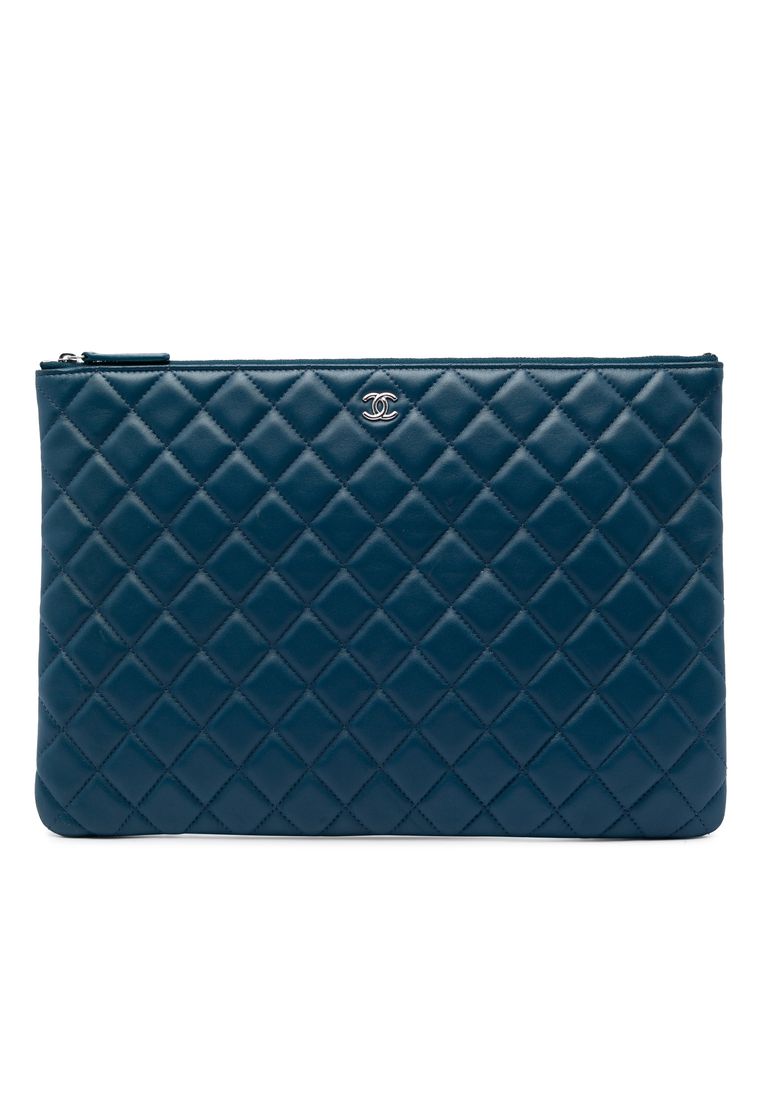 Pre-Loved Chanel Large Quilted Lambskin O Case Clutch