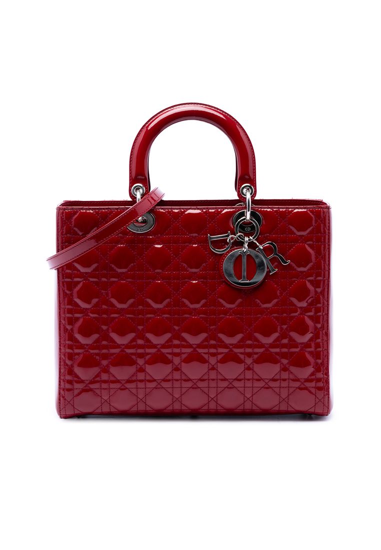 Pre-Loved Dior Large Patent Cannage Lady Dior